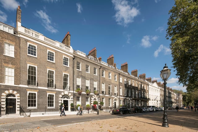 Bedford square street with Victorian houses