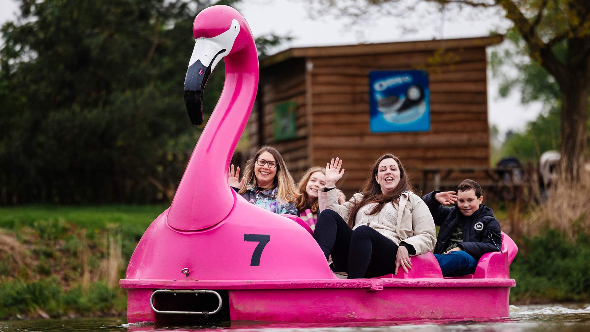 Image of family on pedalo boats web res