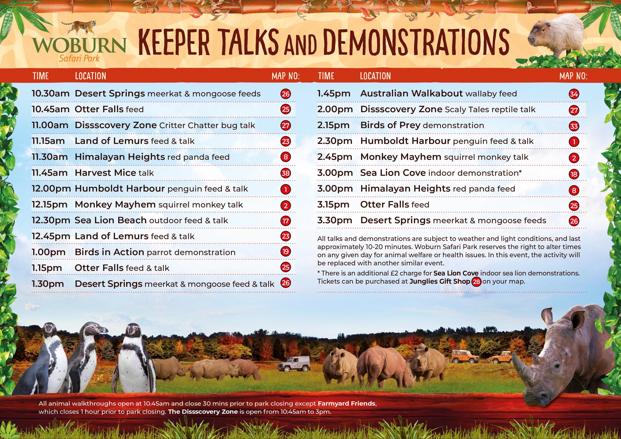 Image of woburn timetable of keeper talks winter desktop